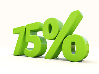 Image showing 75% percentage rate icon on a white background