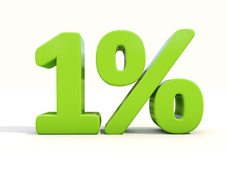 Image showing 1% percentage rate icon on a white background
