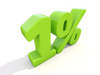 Image showing 1% percentage rate icon on a white background