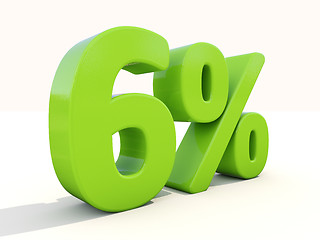 Image showing 6% percentage rate icon on a white background