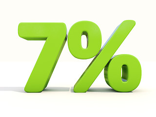 Image showing 7% percentage rate icon on a white background