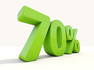 Image showing 70% percentage rate icon on a white background