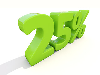 Image showing 25% percentage rate icon on a white background