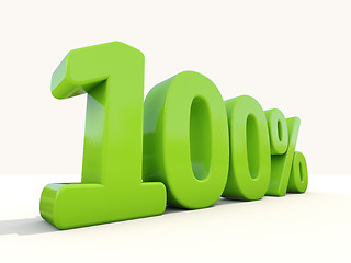 Image showing 100% percentage rate icon on a white background