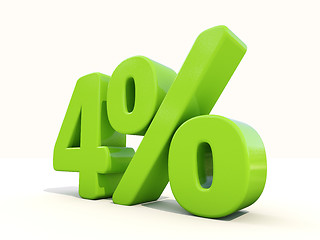 Image showing 4% percentage rate icon on a white background