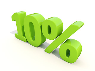 Image showing 10% percentage rate icon on a white background