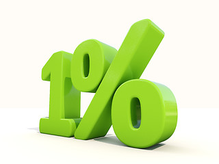 Image showing 1% percentage rate icon on a white background