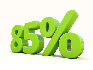 Image showing 85% percentage rate icon on a white background