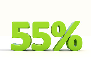 Image showing 55% percentage rate icon on a white background