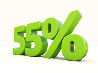 Image showing 55% percentage rate icon on a white background