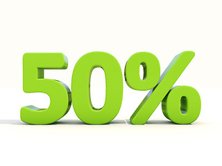 Image showing 50% percentage rate icon on a white background