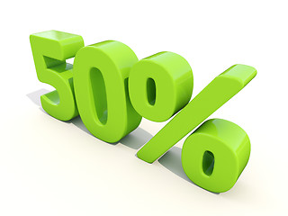 Image showing 50% percentage rate icon on a white background