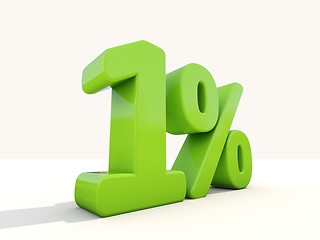 Image showing 1% percentage rate icon on a white background