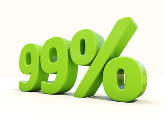 Image showing 99% percentage rate icon on a white background
