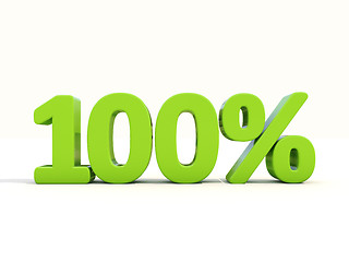 Image showing 100% percentage rate icon on a white background