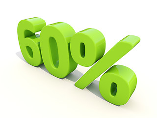 Image showing 60% percentage rate icon on a white background