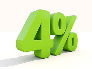 Image showing 4% percentage rate icon on a white background