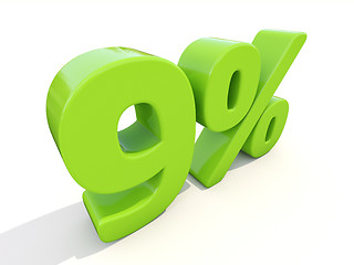 Image showing 9% percentage rate icon on a white background