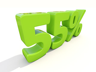 Image showing 55% percentage rate icon on a white background