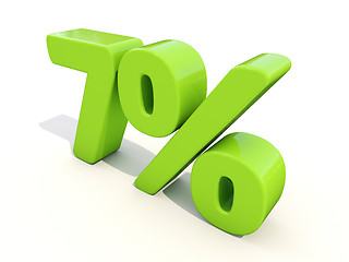 Image showing 7% percentage rate icon on a white background