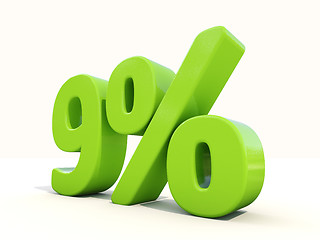 Image showing 9% percentage rate icon on a white background