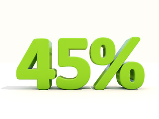 Image showing 45% percentage rate icon on a white background