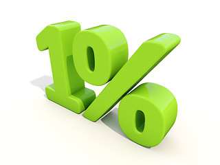 Image showing 1% percentage rate icon on a white background