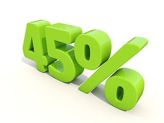 Image showing 45% percentage rate icon on a white background