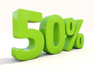 Image showing 50% percentage rate icon on a white background