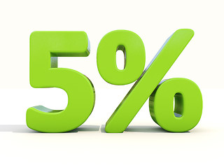 Image showing 5% percentage rate icon on a white background