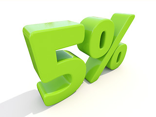 Image showing 5% percentage rate icon on a white background