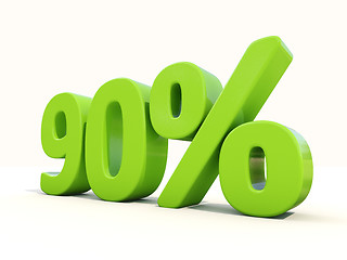 Image showing 90% percentage rate icon on a white background