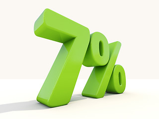 Image showing 7% percentage rate icon on a white background