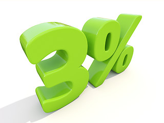 Image showing 3% percentage rate icon on a white background