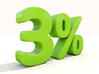 Image showing 3% percentage rate icon on a white background