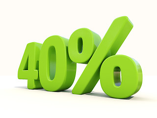 Image showing 40% percentage rate icon on a white background