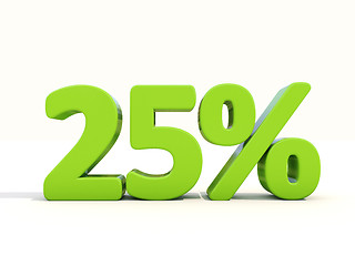 Image showing 25% percentage rate icon on a white background