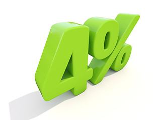 Image showing 4% percentage rate icon on a white background