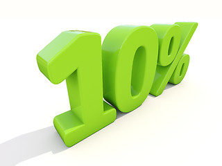 Image showing 10% percentage rate icon on a white background