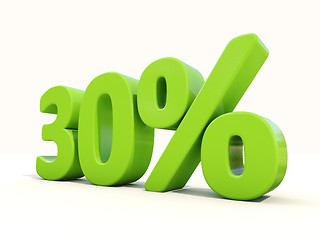 Image showing 30% percentage rate icon on a white background