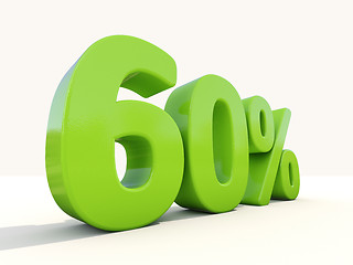 Image showing 60% percentage rate icon on a white background