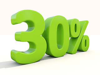 Image showing 30% percentage rate icon on a white background