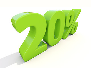 Image showing 20% percentage rate icon on a white background