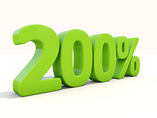 Image showing 200% percentage rate icon on a white background