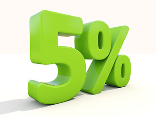 Image showing 5% percentage rate icon on a white background