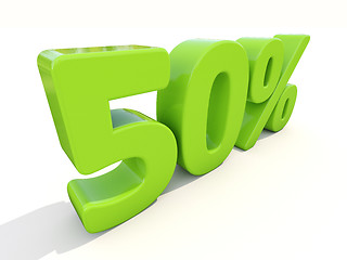 Image showing 50% percentage rate icon on a white background