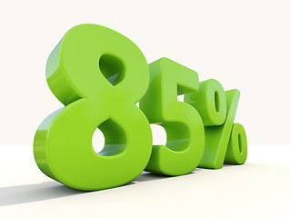 Image showing 85% percentage rate icon on a white background