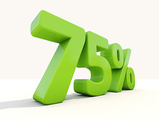Image showing 75% percentage rate icon on a white background