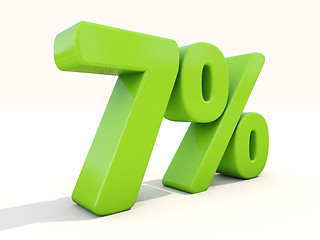 Image showing 7% percentage rate icon on a white background