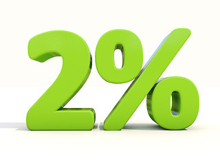 Image showing 2% percentage rate icon on a white background